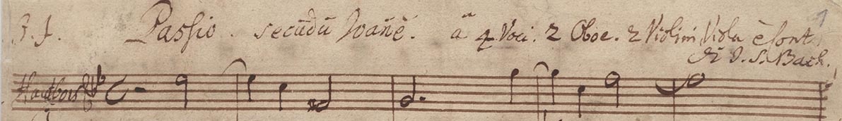 Bach manuscript with JJ for Jehu Jova