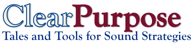The logo for ClearPurpose.media, Russ' online publication.
